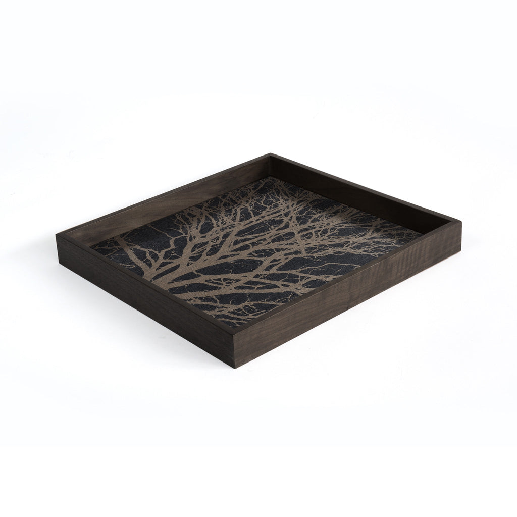 Black Tree Square Tray - Sage Interiorsethnicrafttray