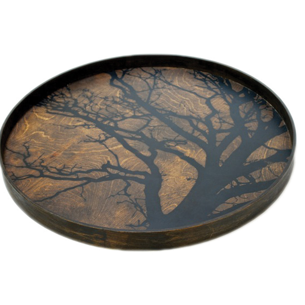 Black Tree Wooden Tray 24 x 24 x 2 - Sage InteriorsNotre Monde