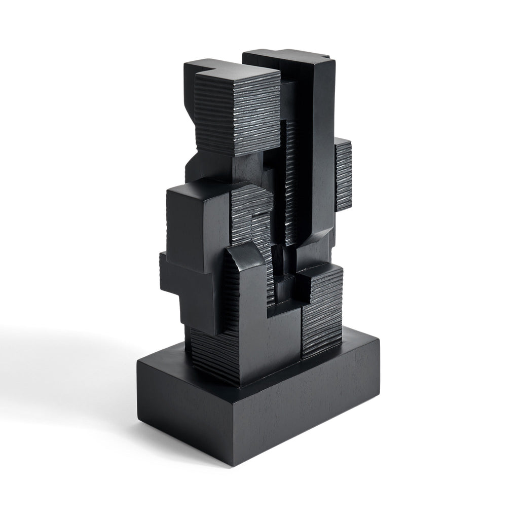 Block Organic Sculpture in Black - Sage InteriorsethnicraftDecor