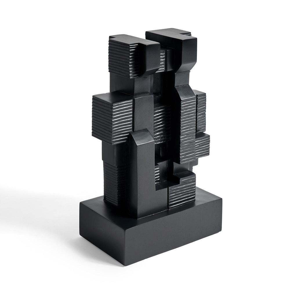 Block Organic Sculpture in Black - Sage InteriorsethnicraftDecor