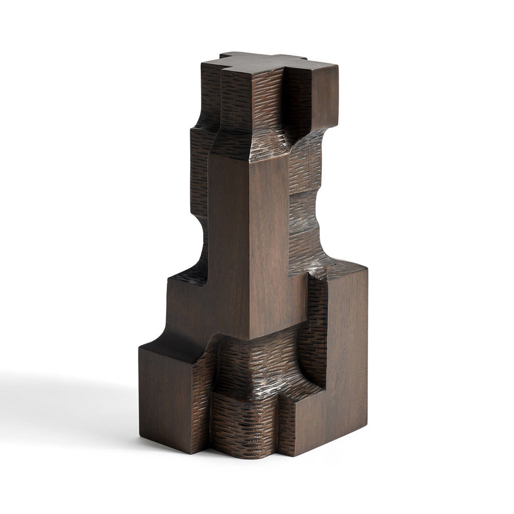 Block Organic Sculpture in Espresso - Sage InteriorsethnicraftDecor