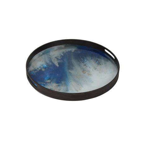 Blue Mist Organic glass tray - 19 x 19 x 2 - Sage InteriorsNotre Monde