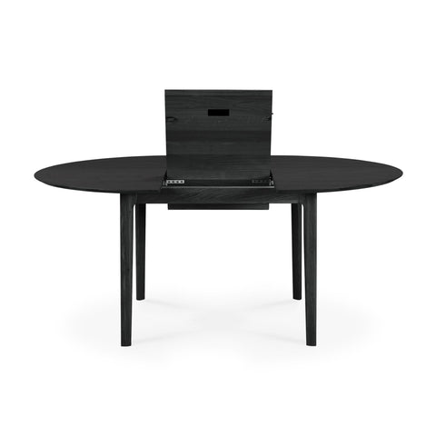 Bok Round Extendable Dining Table, Oak Black - Sage InteriorsEthnicraftDining Table