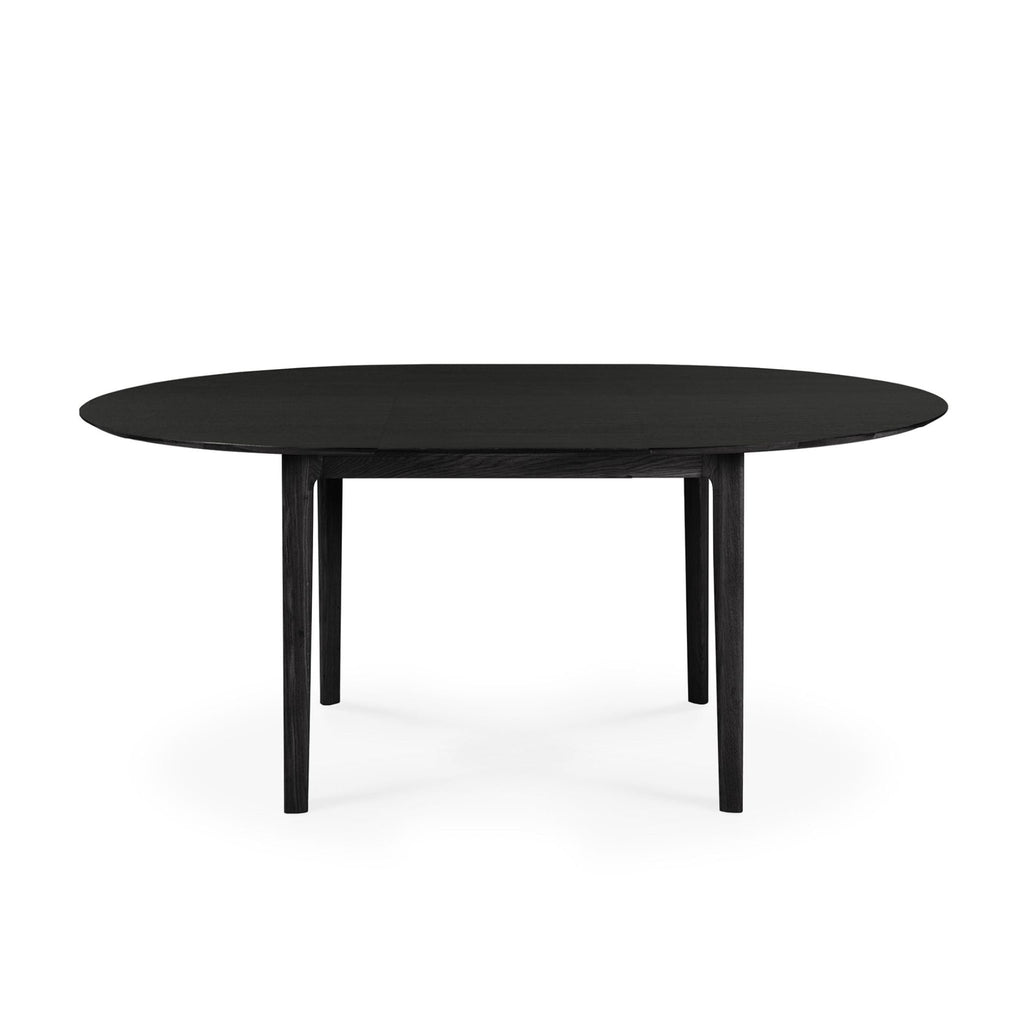 Bok Round Extendable Dining Table, Oak Black - Sage InteriorsEthnicraftDining Table