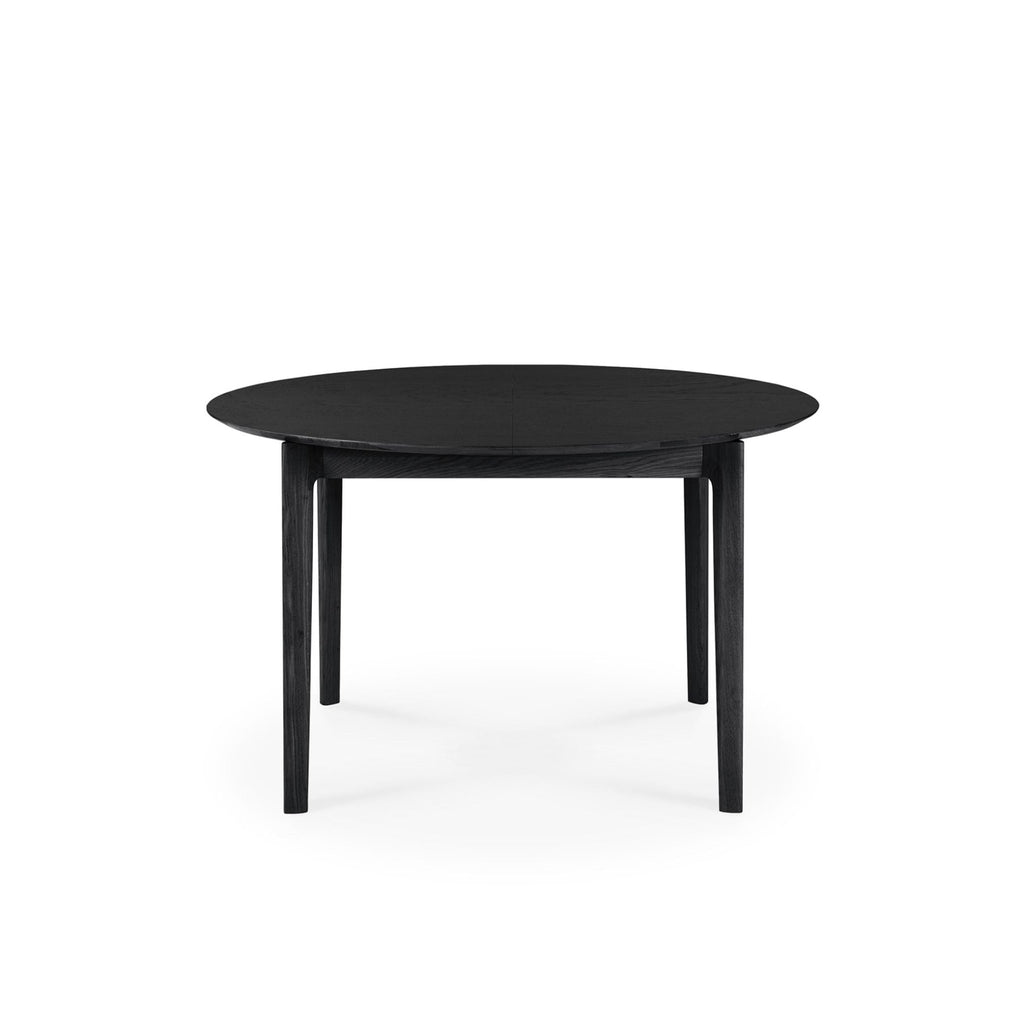 Bok Round Extendable Dining Table, Oak Black - Sage InteriorsEthnicraftDining Table