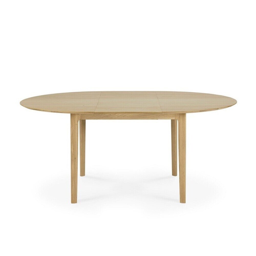 Bok Round Extendable Dining Table, Oak - Sage InteriorsEthnicraftDining Table