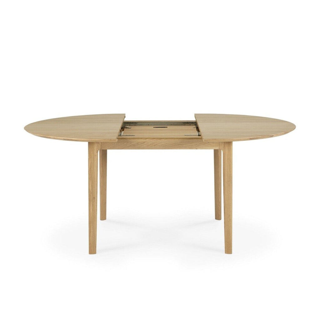 Bok Round Extendable Dining Table, Oak - Sage InteriorsEthnicraftDining Table