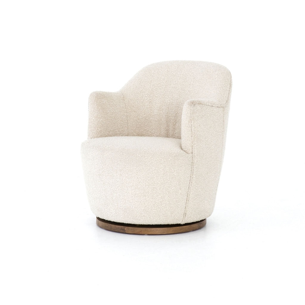 Bouclé Swivel Chair, Performance Knoll Natural - Sage InteriorsFHAccent Chair