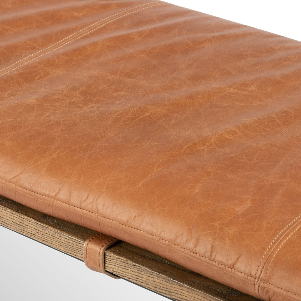 Brandy Leather Bench - Sage InteriorsFH