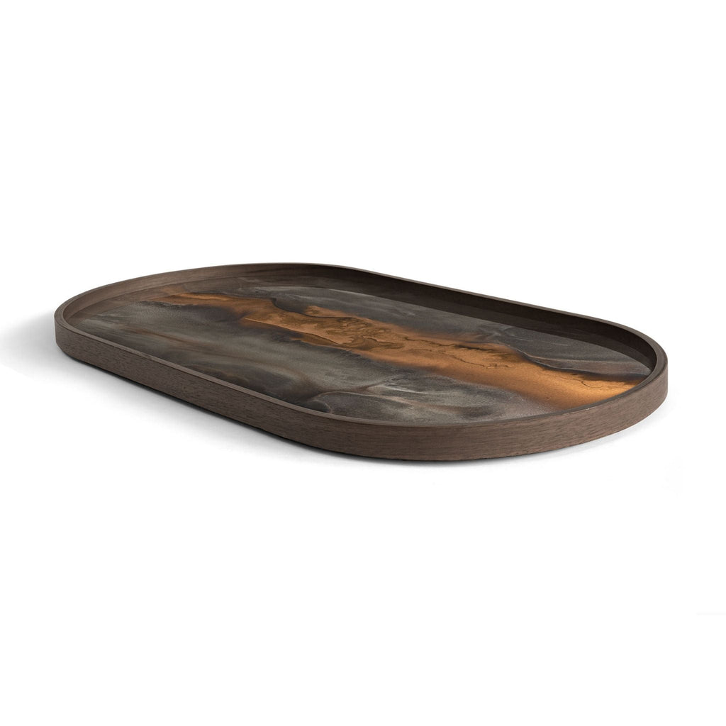 Bronze Organic Glass Oblong Tray - medium - Sage InteriorsNotre Mondetray