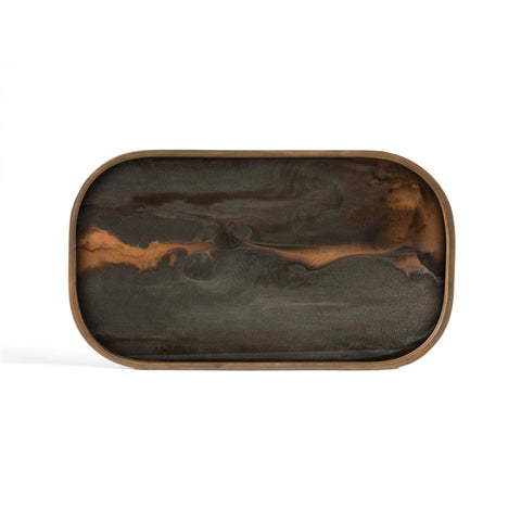 Bronze Organic Glass Rectangular Valet Tray - Sage InteriorsNotre Mondevalet tray