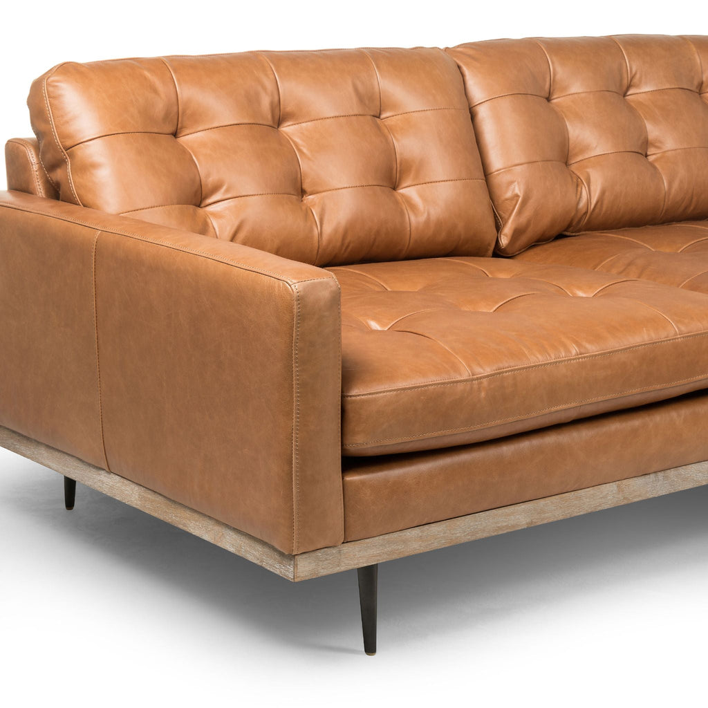 Button Perfection 2 Piece Sectional, Butterscotch Leather - Sage InteriorsFH