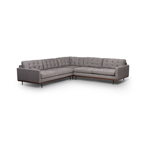 Button Perfection 3 Piece Sectional, Capri Ebony - Sage InteriorsFH