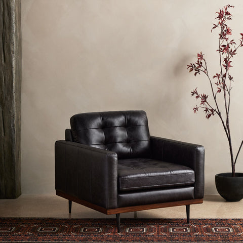 Button Perfection Chair, Black Leather - Sage InteriorsFHAccent Chair