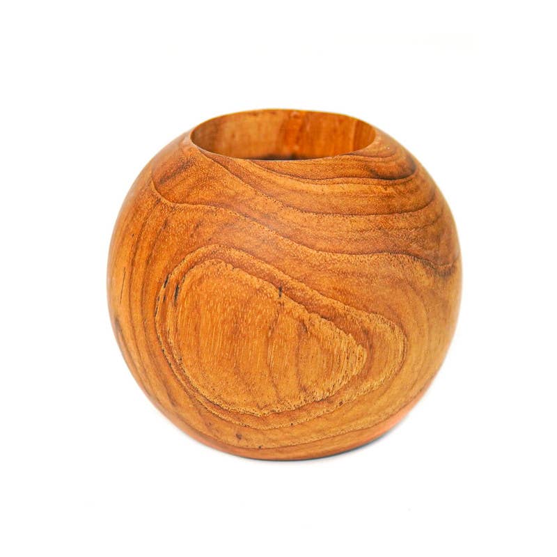 Candle Holder, Handmade Teak Wood, Small - Sage InteriorsRainforest BowlsDecor