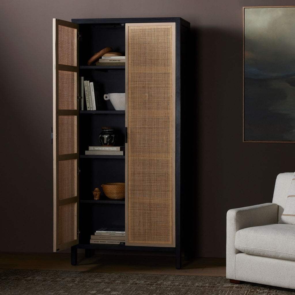 Caned Mango Tall Cabinet - Sage InteriorsFHCabinet