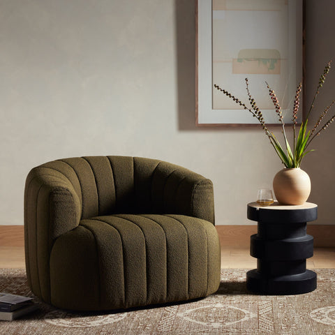 Channel Chair, Fiqa Boucle Olive - Sage InteriorsFHAccent Chair