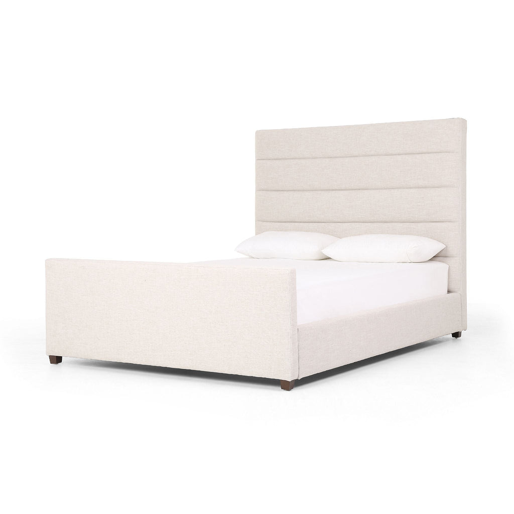 Channeled Bed, Performance Cambric Ivory - Sage InteriorsFHBeds & Bed Frames