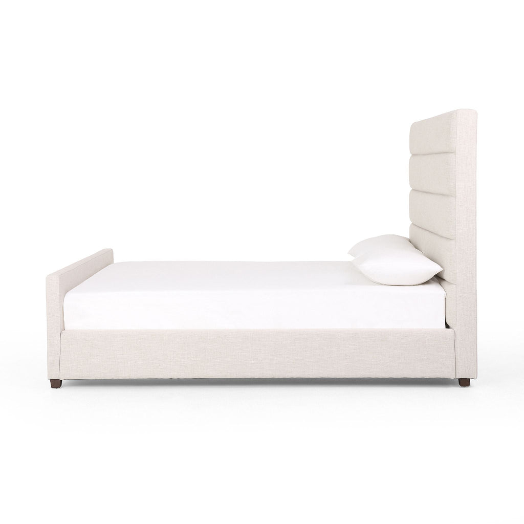 Channeled Bed, Performance Cambric Ivory - Sage InteriorsFHBeds & Bed Frames