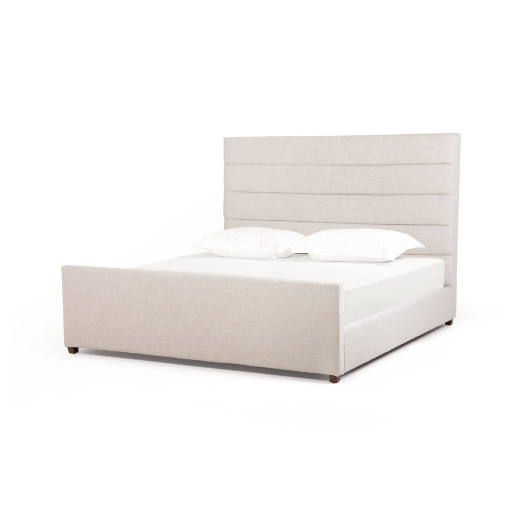 Channeled Bed, Performance Cambric Ivory - Sage InteriorsFHBeds & Bed Frames