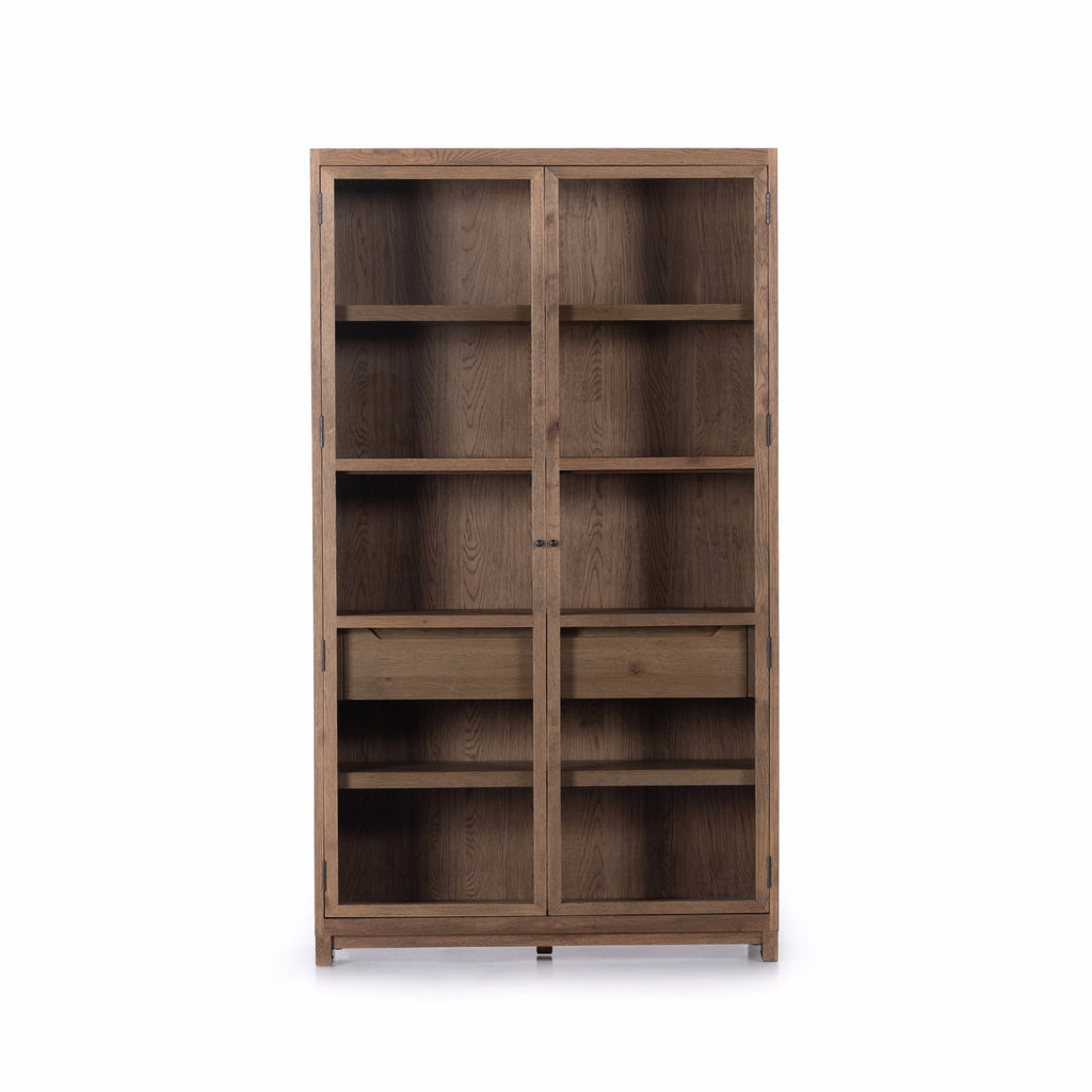 Drifted Oak Framed Glass Cabinet - Sage InteriorsFHCabinet