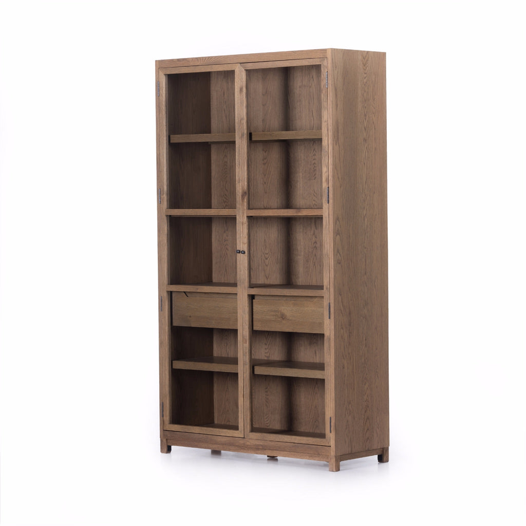 Drifted Oak Framed Glass Cabinet - Sage InteriorsFHCabinet