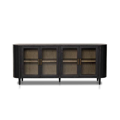 Drifted Oak Rounded Sideboard, Matte Black - Sage InteriorsFHBuffets & Sideboards