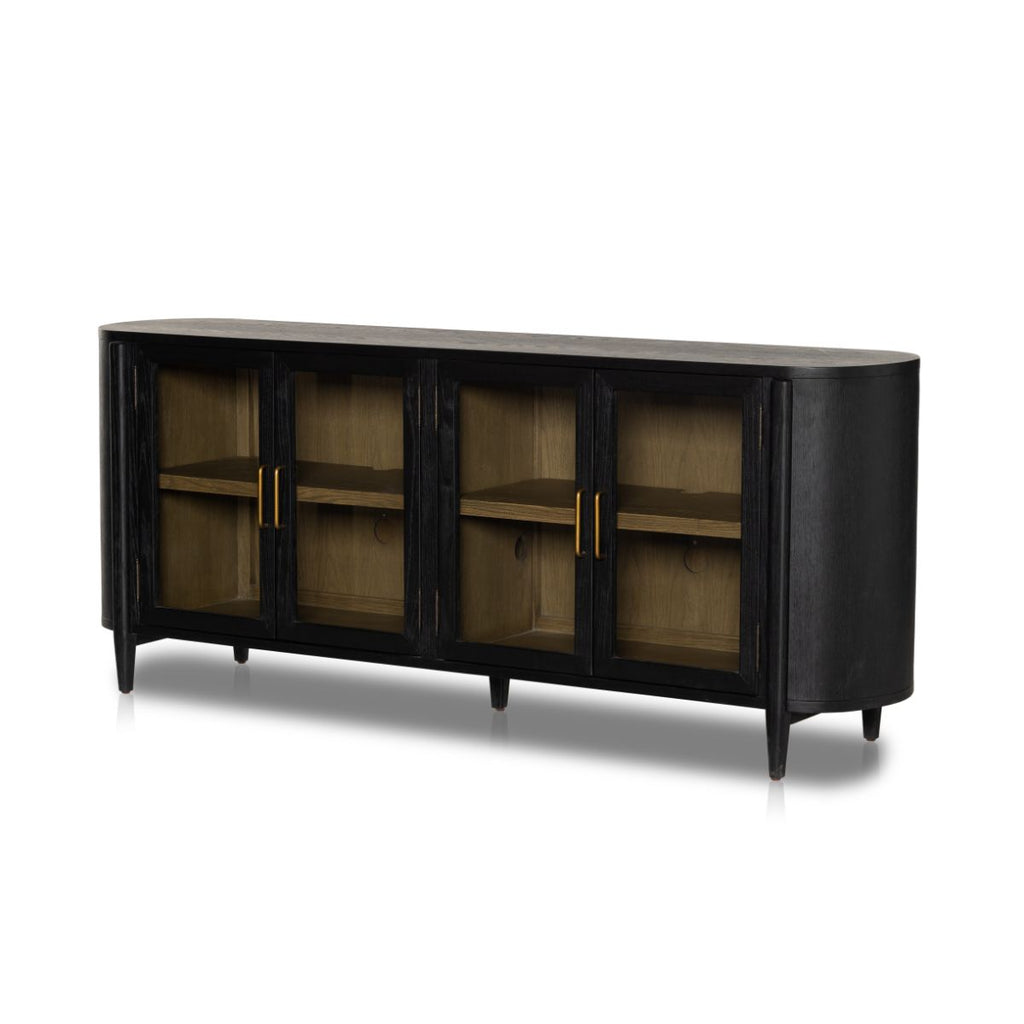 Drifted Oak Rounded Sideboard, Matte Black - Sage InteriorsFHBuffets & Sideboards