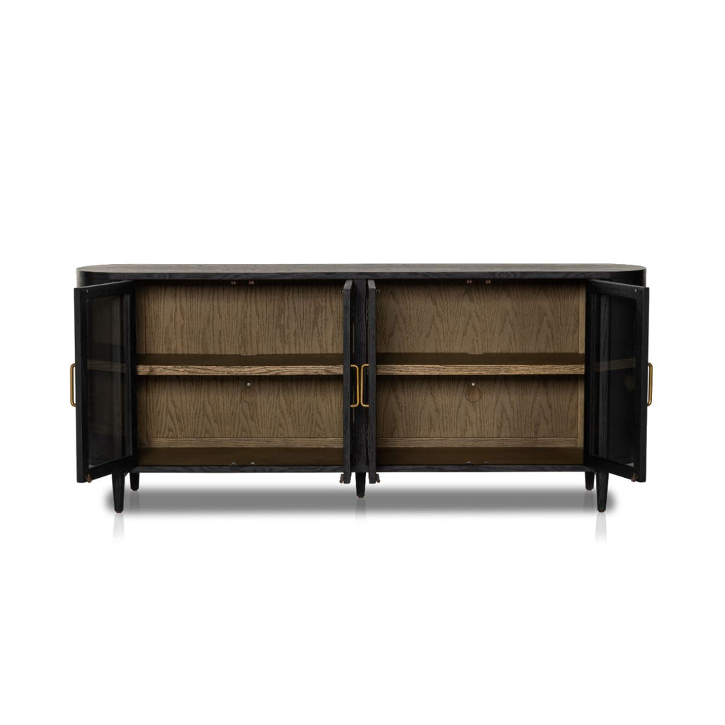 Drifted Oak Rounded Sideboard, Matte Black - Sage InteriorsFHBuffets & Sideboards