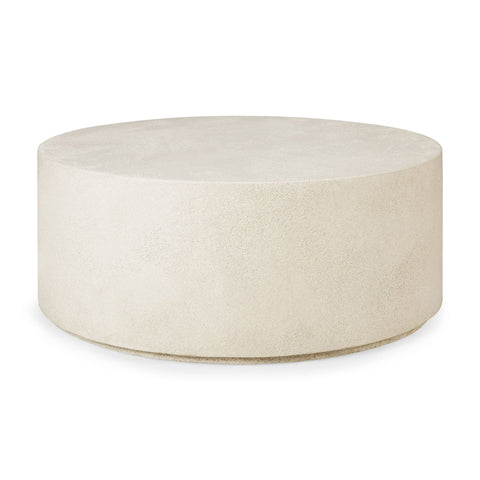 Elements Coffee Table, Off White Microcement, Round - Sage Interiorsethnicraftcoffee table