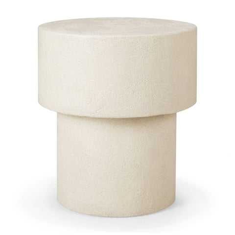 Elements Side Table, Off White Microcement, Mushroom Shape - Sage Interiorsethnicraftcoffee table