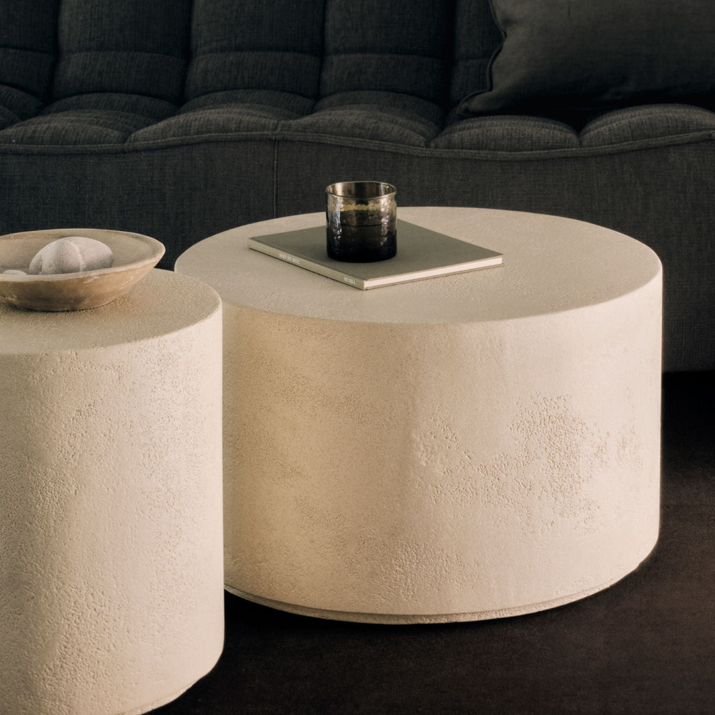 Elements Side Table, Off White Microcement, Round - Sage Interiorsethnicraftcoffee table