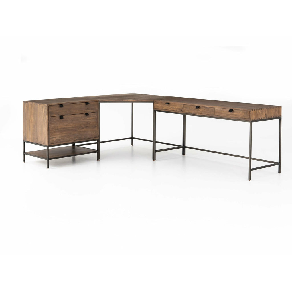 Everett Desk with Corner and Filing Cabinet - Sage InteriorsFH