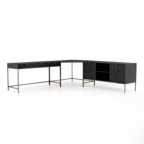 Everett Desk with corner and Filing Credenza - Sage InteriorsFH