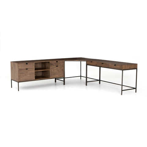 Everett Desk with corner and Filing Credenza - Sage InteriorsFH