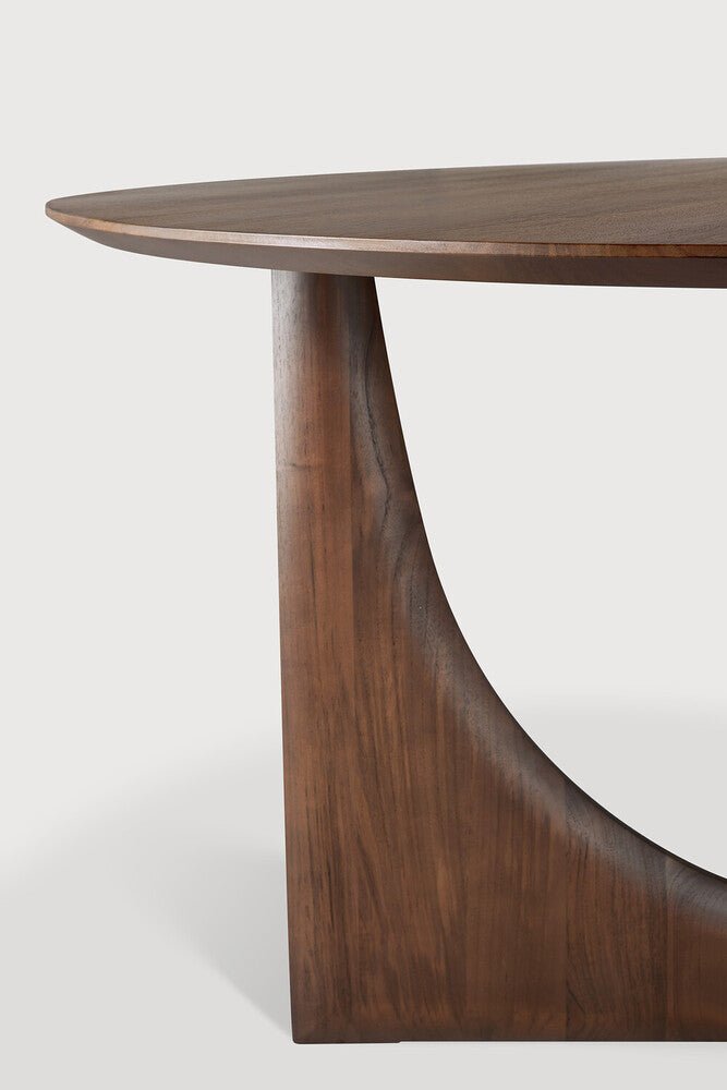 Geometric Dining Table, Round, Teak Brown - Sage InteriorsEthnicraftDining Table