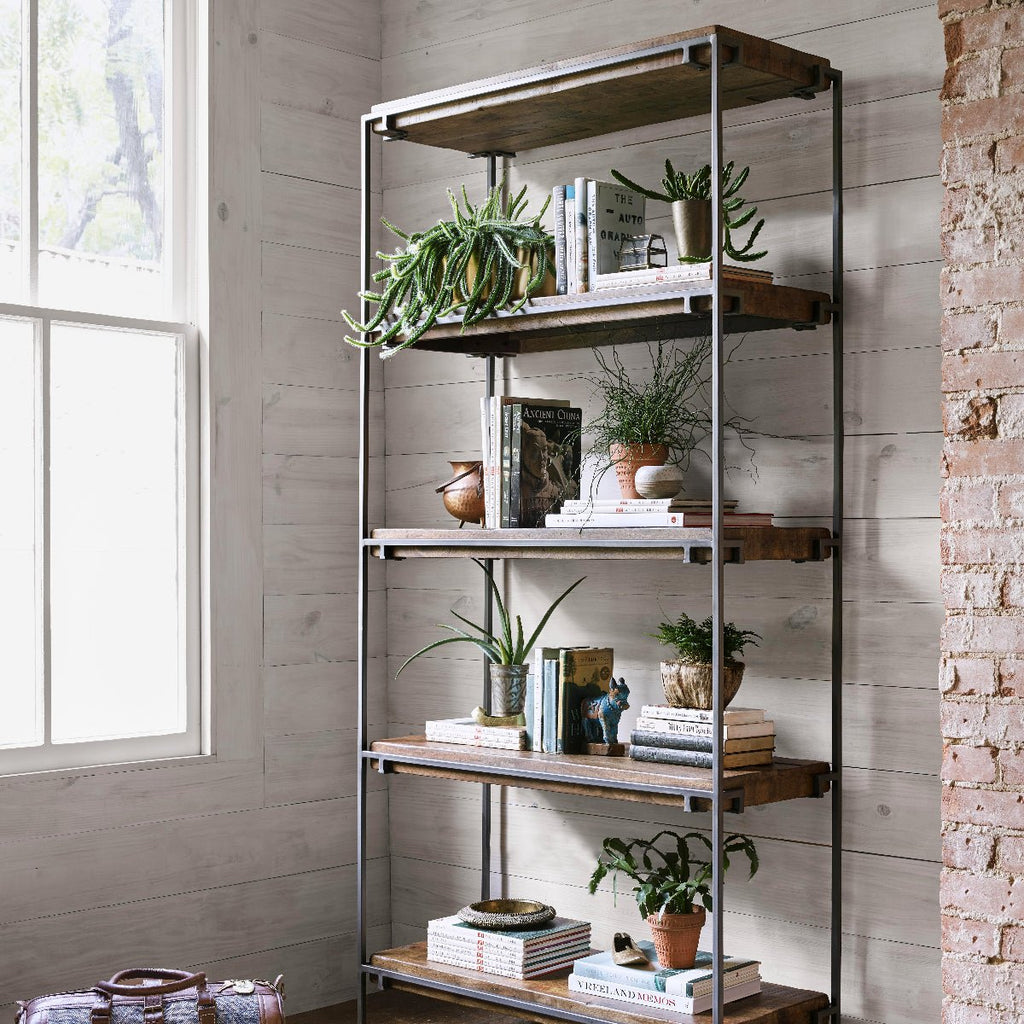 Gunmetal Meets Mango Bookshelf - Sage InteriorsFH