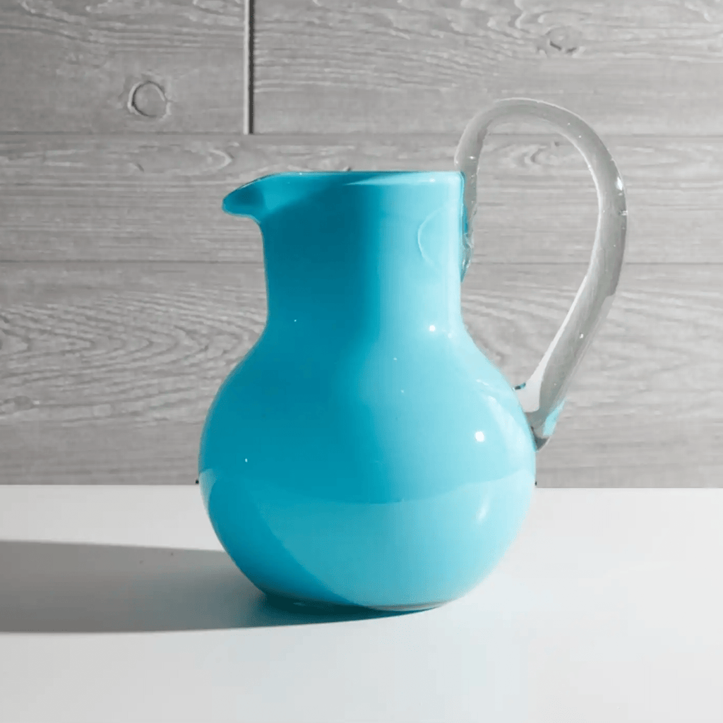 Handblown Glass Pitcher - Aqua - Sage Interiorsverve cultureglassware