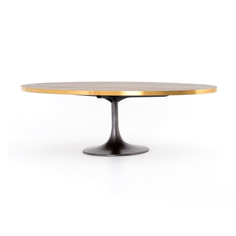 Hughes Brass Rimmed Oval Dining Table - Sage InteriorsFHDining Table