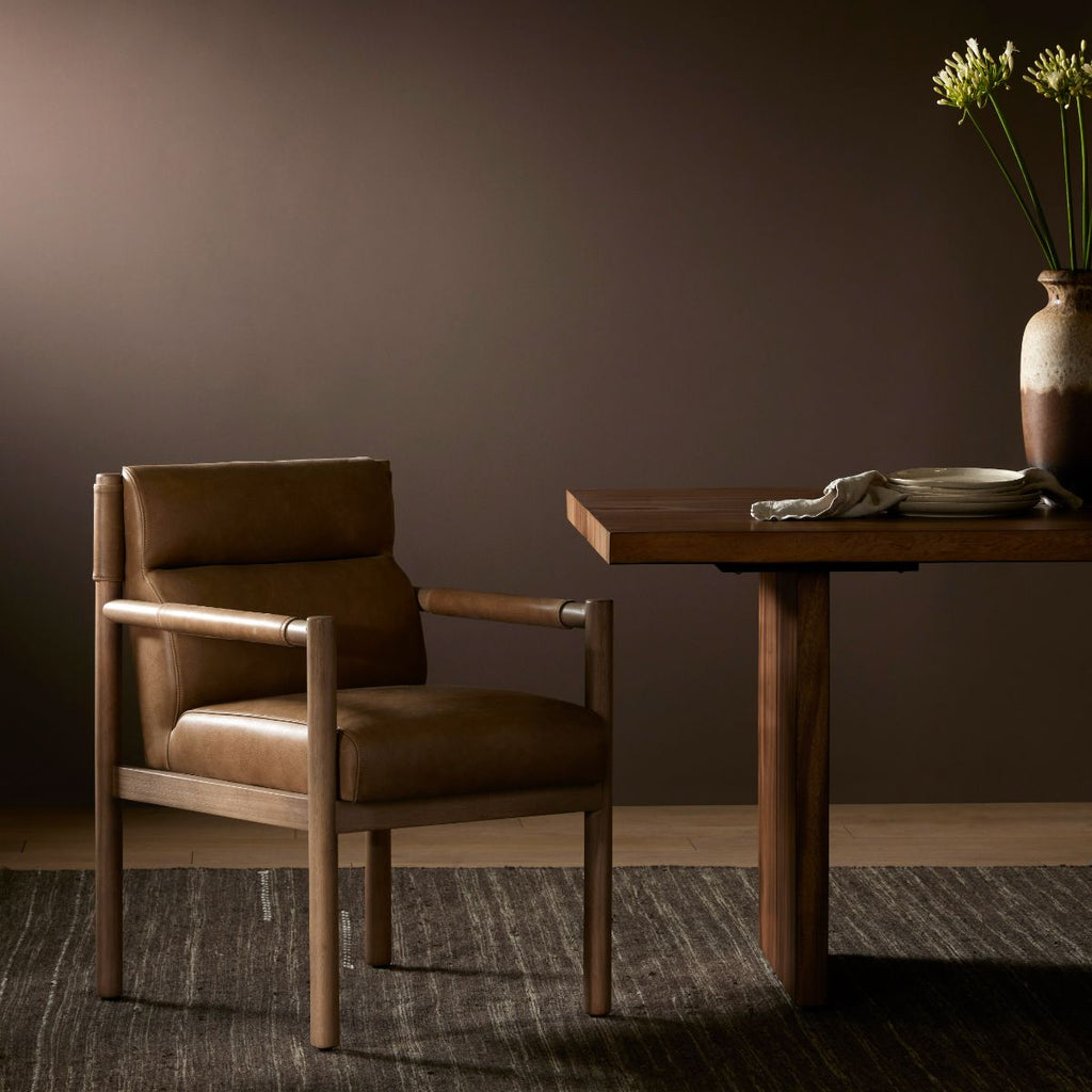 Hutton Dining Armchair, Palermo Drift Leather - Sage InteriorsFHDining Chair