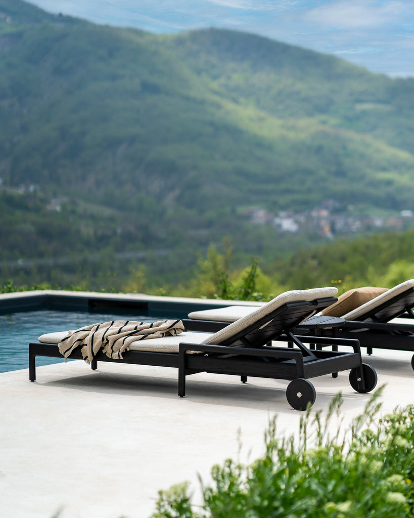 Jack Outdoor Lounger, Black Teak - Sage Interiorsethnicraftlounge chair