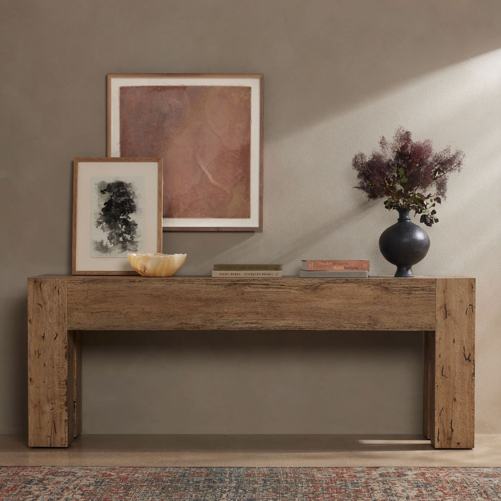 Joinery Console Table, Rustic Wormwood Oak - Sage InteriorsFHConsole Table