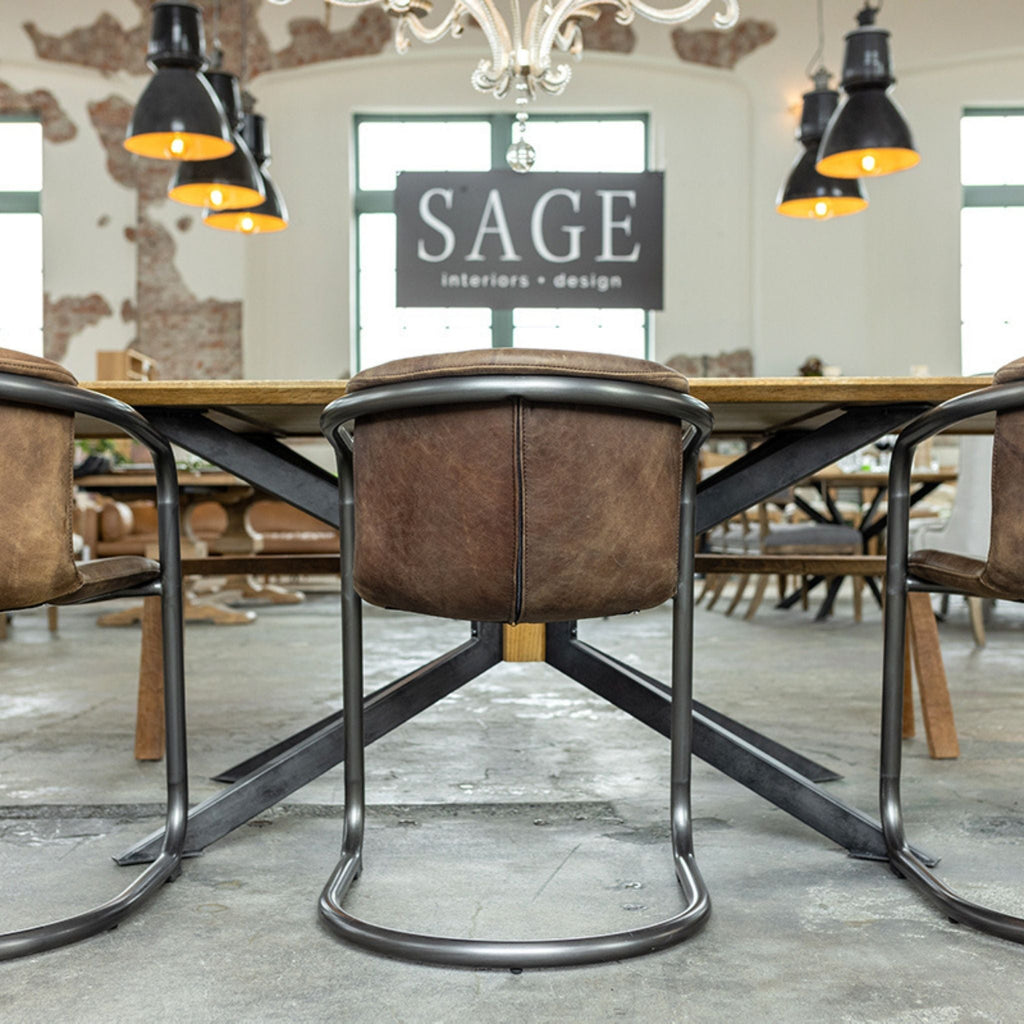 Leather Meets Metal Dining Chair - Sage InteriorsMoesDining Chair