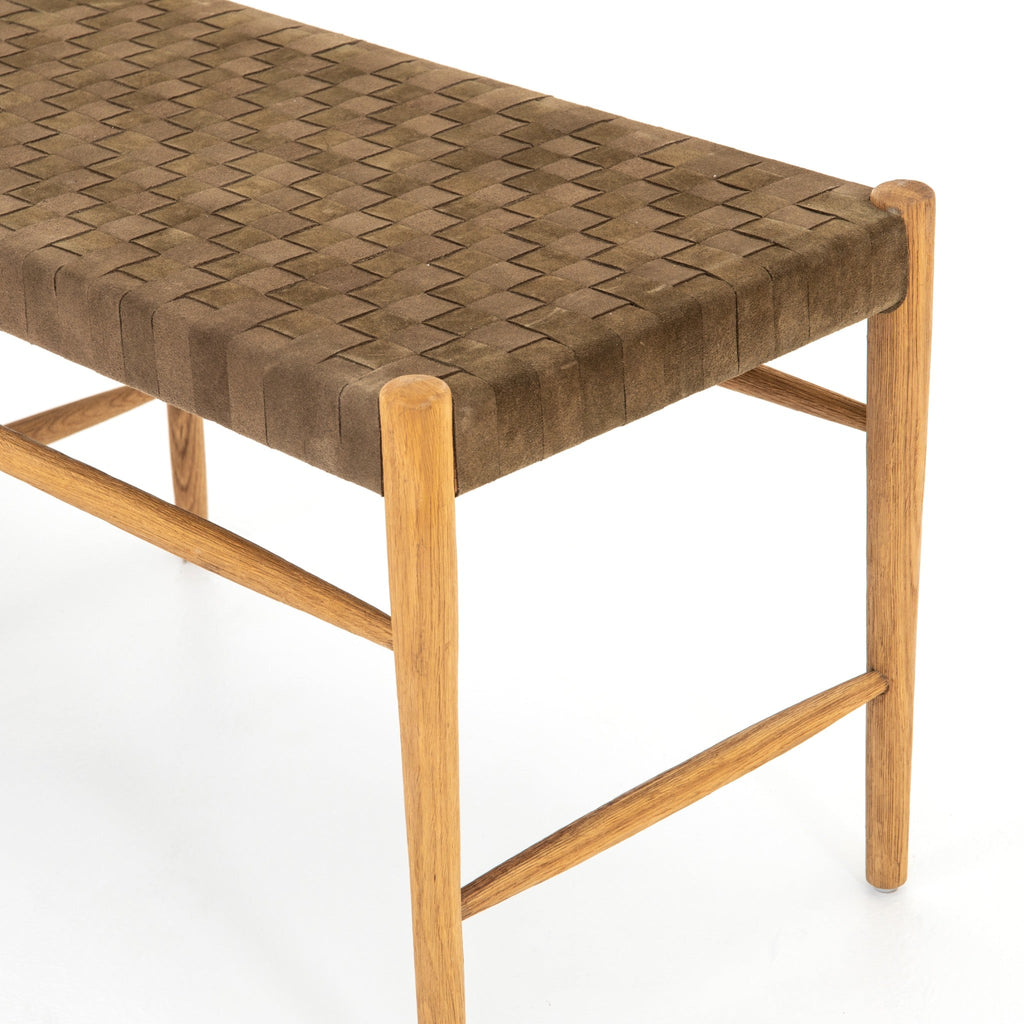 Leather Woven Bench - Sage InteriorsFHbench