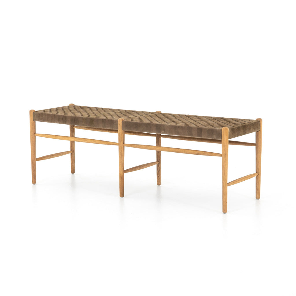 Leather Woven Bench - Sage InteriorsFHbench