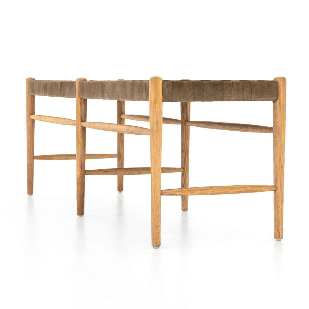 Leather Woven Bench - Sage InteriorsFHbench