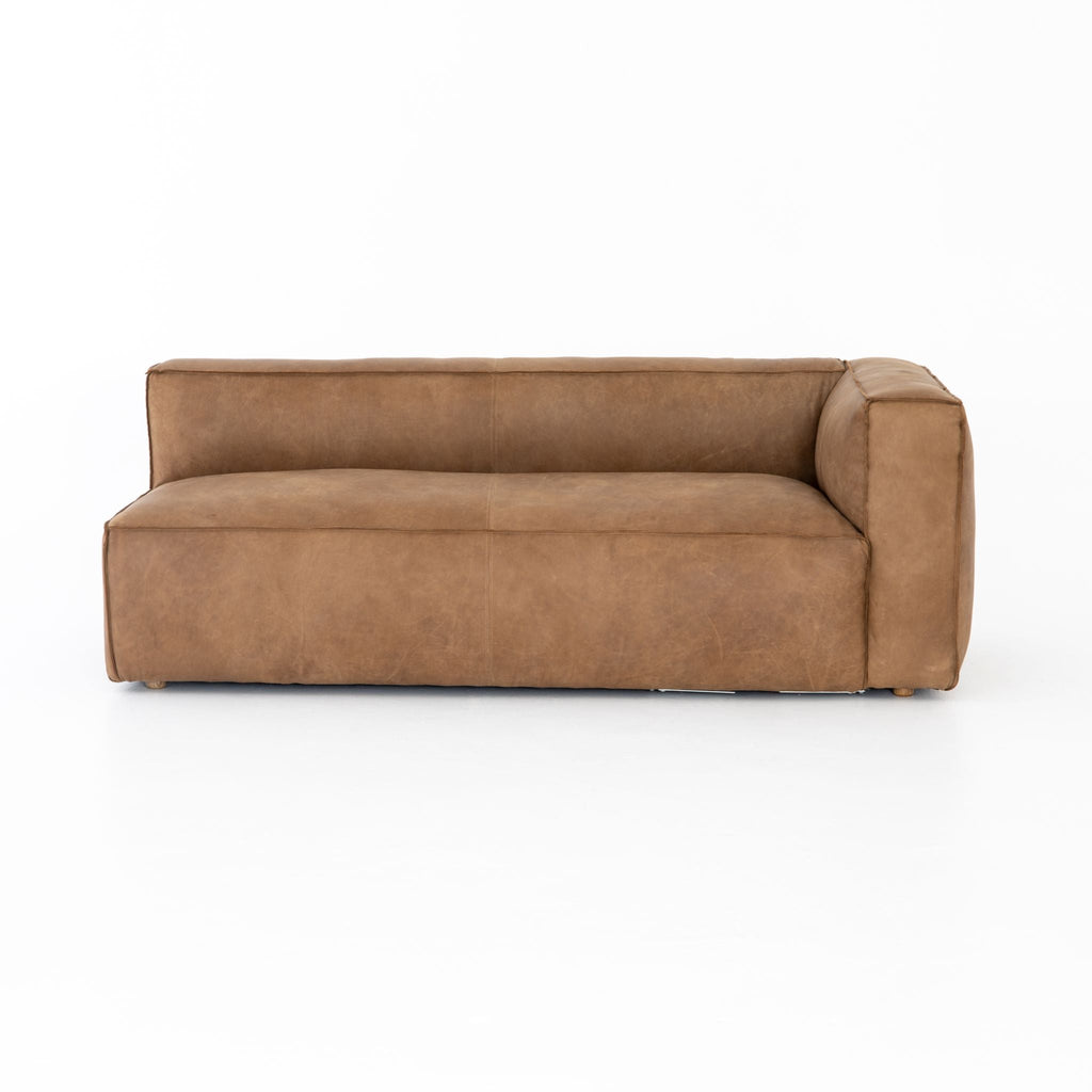 Lecco Sectional, Natural Washed Leather Reverse Stitch - Sage InteriorsFHsofa