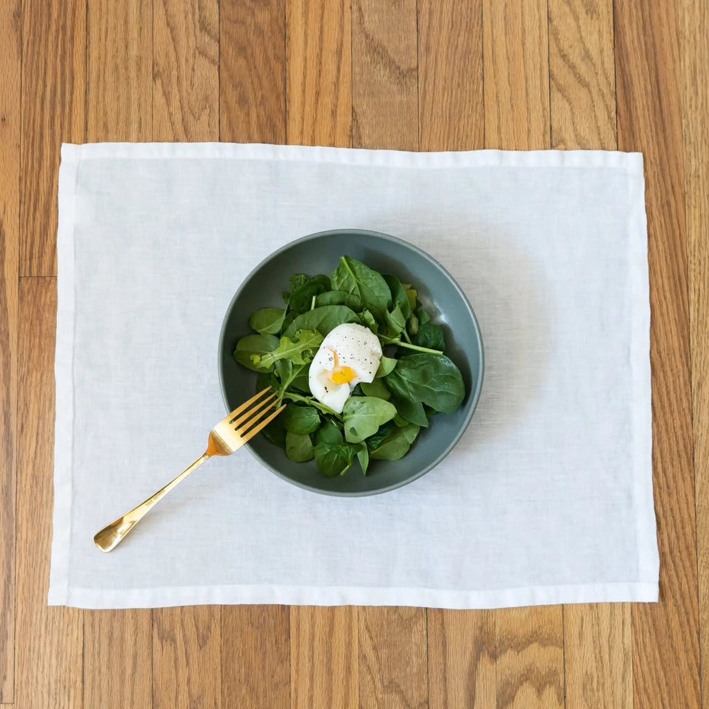 Linen Placemat, 100% Stonewashed Linen Placemat - White - Sage InteriorsSocco DesignsDecor