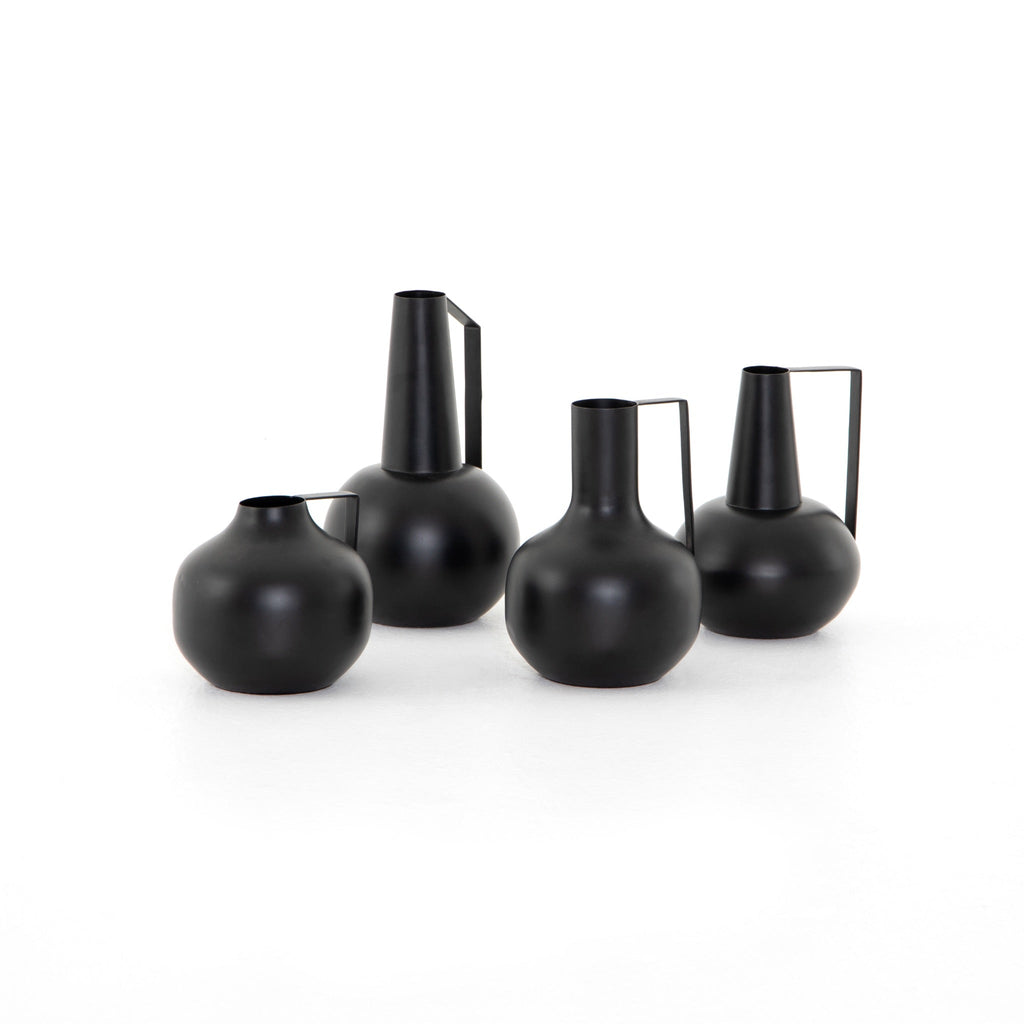 Matte Black Iron Accent Vases - Sage InteriorsFHvase