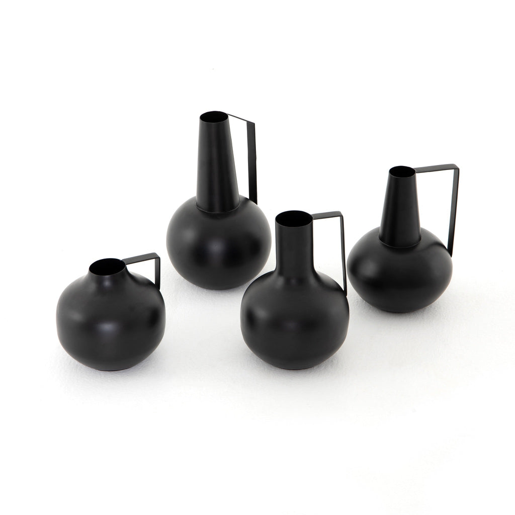 Matte Black Iron Accent Vases - Sage InteriorsFHvase